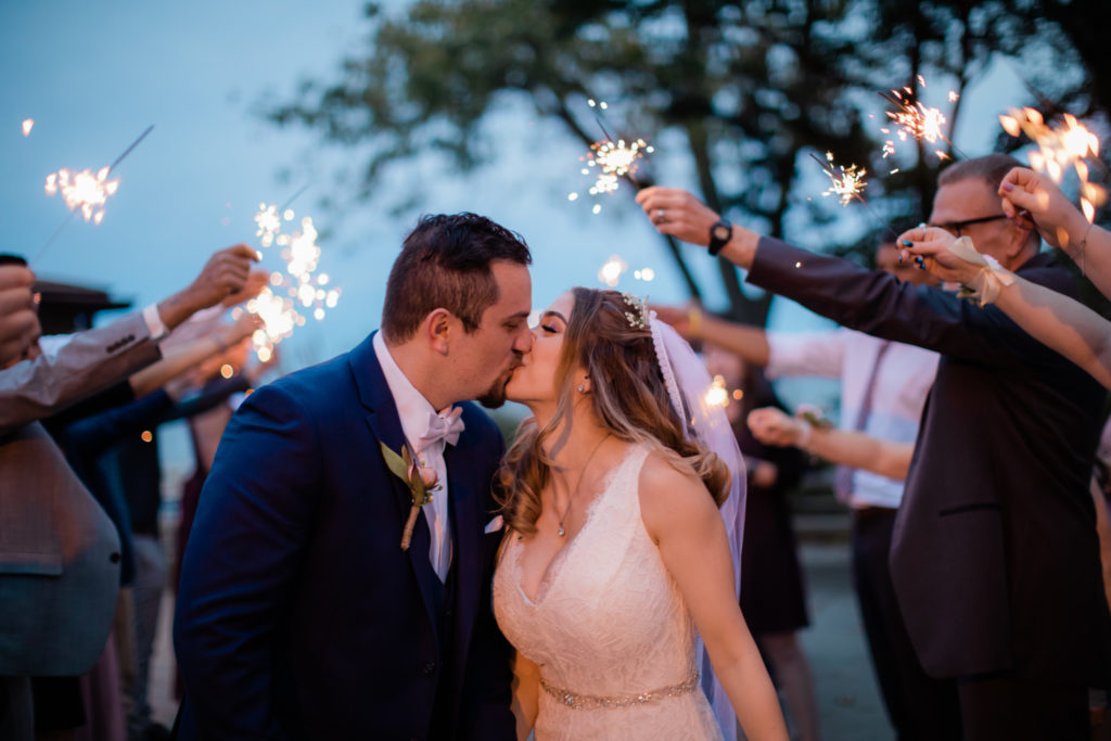 Mayo Beach sparkler exit wedding